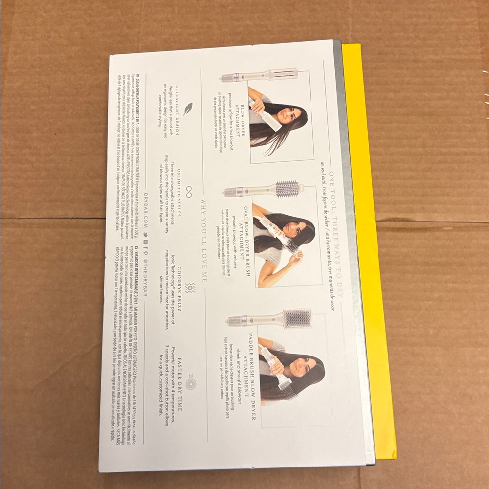 NWT-Drybar Reserve 3-in-1 Hot Air Styling Brush in White and Gold - Picture 2 of 2